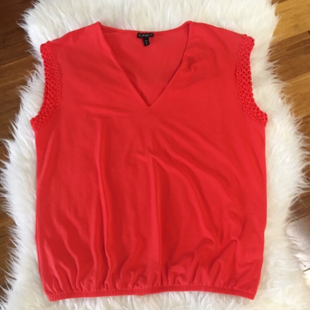 Express Coral Blouse Elastic Gathered Hem